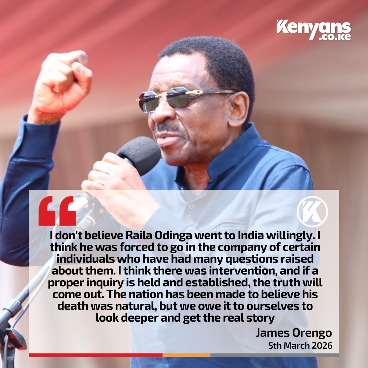 Kenyans's tweet photo. I don’t believe Raila Odinga went to India willingly - James Orengo https://t.co/KxX2iGDqkI