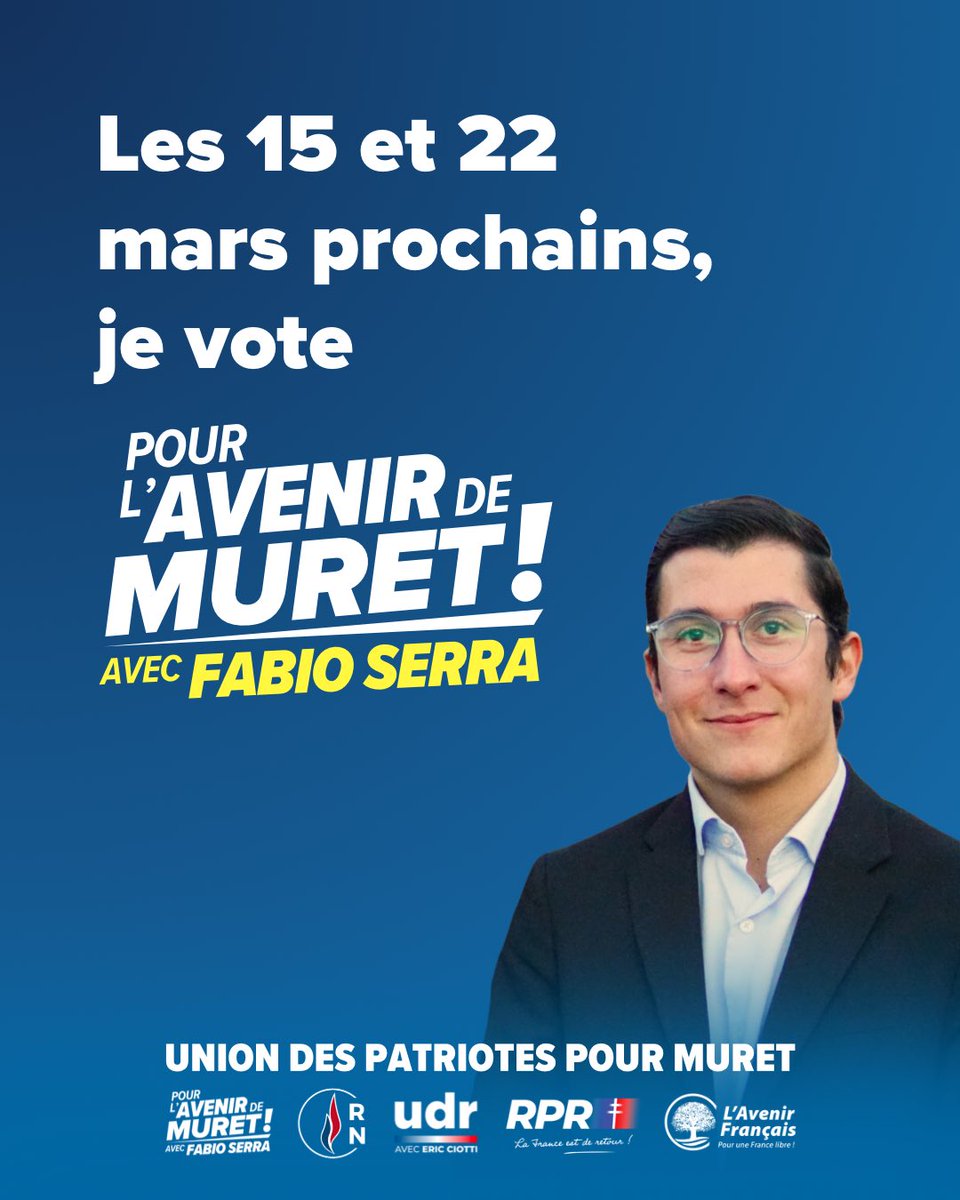 Les 15 et 22 mars, on vote pour que #Muret préserve ses services publics de proximité !

C’est notre projet avec la liste de rassemblement de la droite et des patriotes 🇫🇷

#Muretain #MuretainAgglo