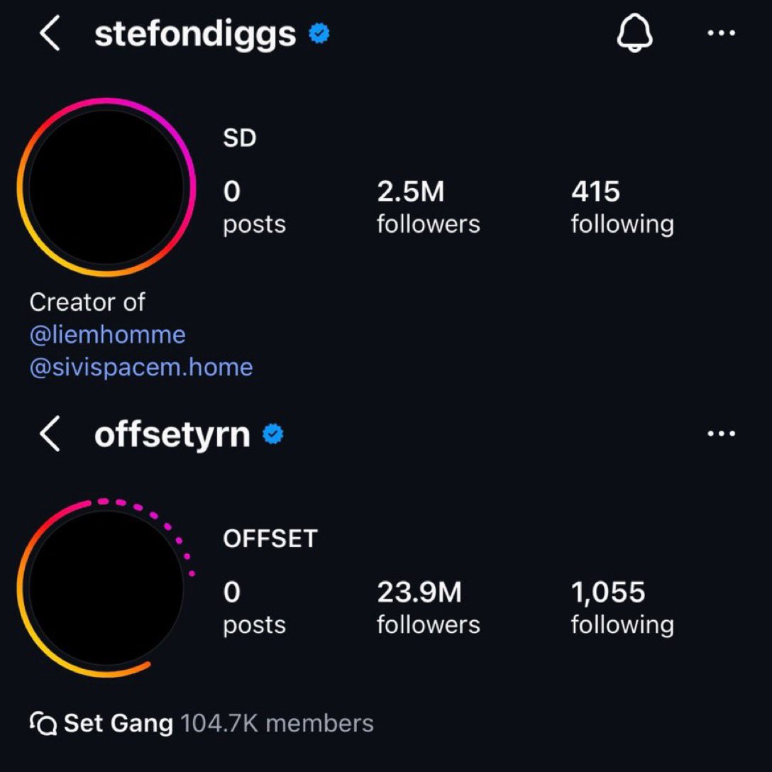 Cardi B literally drained the life out of these two , Both Steffon and Offset had their profile pictures removed and unfollowed everyone on their IG 💀