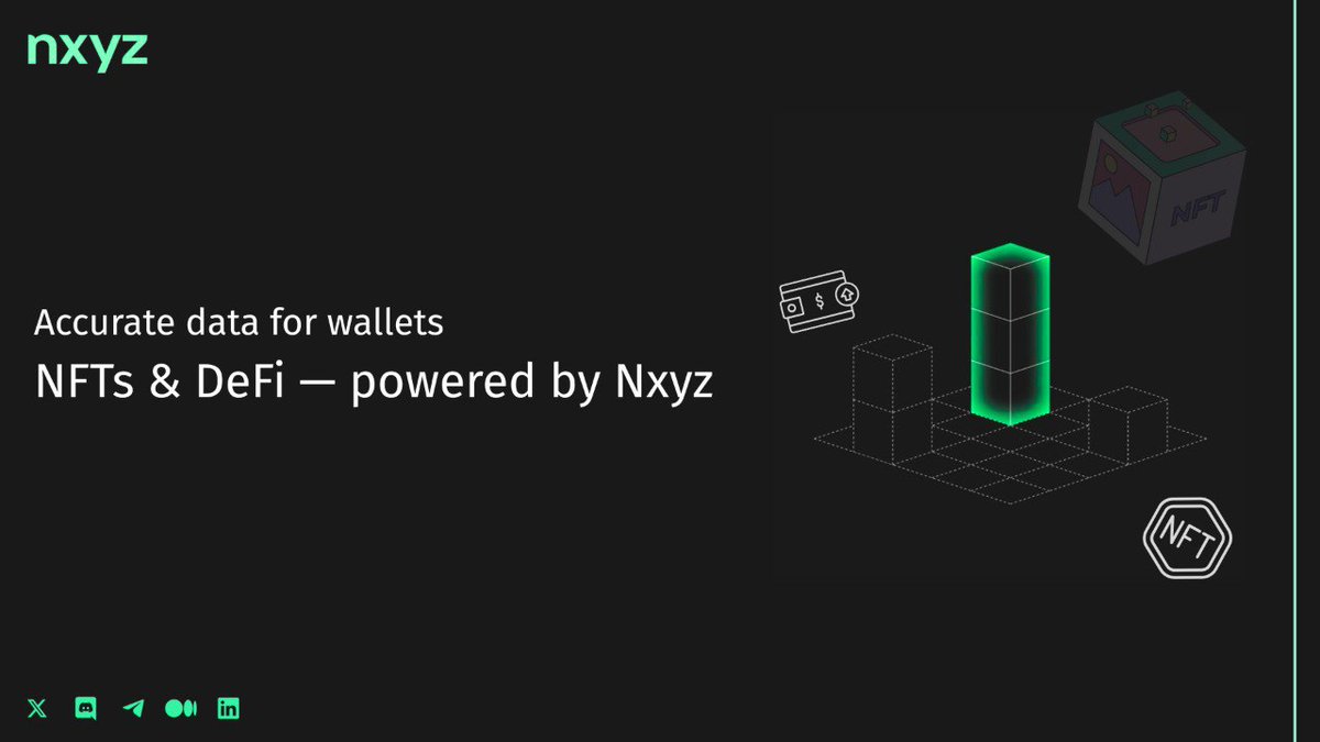 NXYZ_Core's tweet photo. Wallets, NFT marketplaces, and DeFi apps all need accurate data — Nxyz is solving that problem.
#DeFi #NFT #Nxyz https://t.co/F5zle4uVXd