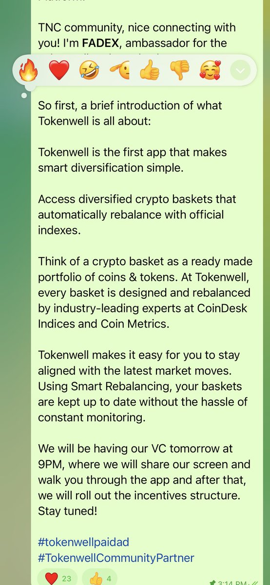 FADEX_001's tweet photo. Thursday win 🎉

Just helped over 26 members of a community set up their first @Tokenwell accounts this morning.

Their exact words: “Wait, that’s it? I just choose a basket and invest?”

Yes. That’s literally it.
No:

❌ Complicated DeFi protocols
❌ Moving assets to new wallets
❌ Manually rebalancing 20 coins
❌ Gas fee nightmares
❌ Research paralysis

Just:

✅ Connect your exchange (Coinbase, https://t.co/7x0p7S0LXT, Binance)
✅ Choose a basket (CoinDesk 20 or Coin Metrics Top 10)
✅ Invest

The portfolio auto rebalances. You’re done.
This is what investing SHOULD feel like.

If you’ve been overthinking crypto investing, let me help you get started.

Use code “FADEX” and DM me if you have questions.

🔗 https://t.co/9qxscoDe2T

#tokenwellpaidad #TokenwellCommunityPartner
