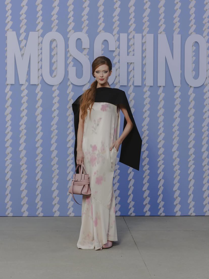 larsenthompson's tweet photo. Thank you @Moschino for having me in Milan … what a beautiful collection #mfw #Moschino https://t.co/myFrFAm6NL