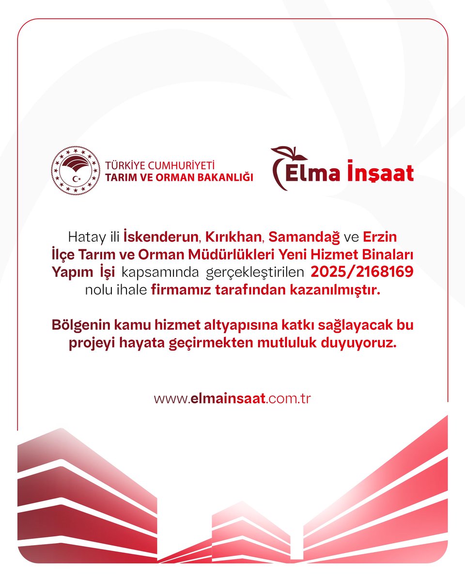 Yeni bir başarı, yeni bir sorumluluk…

Hatay ili İskenderun, Kırıkhan, Samandağ ve Erzin İlçe Tarım ve Orman Müdürlükleri Yeni Hizmet Binaları Yapım İşi kapsamında gerçekleştirilen 2025/2168169 nolu ihale firmamız Elma İnşaat tarafından kazanılmıştır.

#Elmaİnşaat #Hatay #İhale