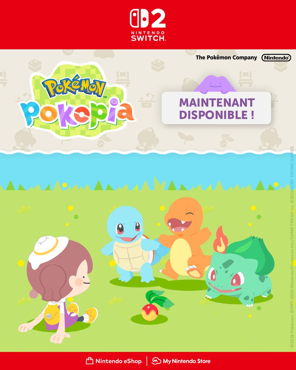 NintendoFrance's tweet photo. Créez votre paradis Pokémon dans #PokemonPokopia, maintenant disponible sur #NintendoSwitch2 ! https://t.co/d3Q8VJkRWj