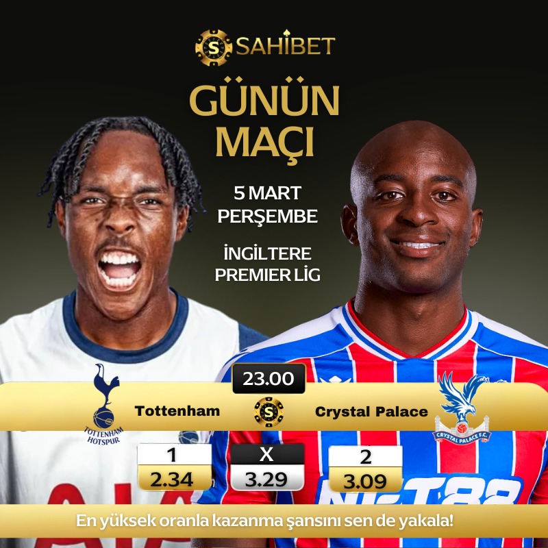 Sahibetofficial's tweet photo. ✨ GÜNÜN MAÇI ✨

⚽️ TOTTENHAM ⚔️ CRYSTAL PALACE ⚽️

💰 HER YATIRIMINIZA %30 ÇEVRİMSİZ FREEBET!!

💵 5 DAKİKADA ÇEKİM GARANTİSİ💵

✨SAHİBET 'te Kaybetmek YOK!
Güven ve Kalitenin Tek Adresi 💵

Güncel Link ⚠️

https://t.co/fHJVo1Vhmv https://t.co/0DE9xEOD3T
