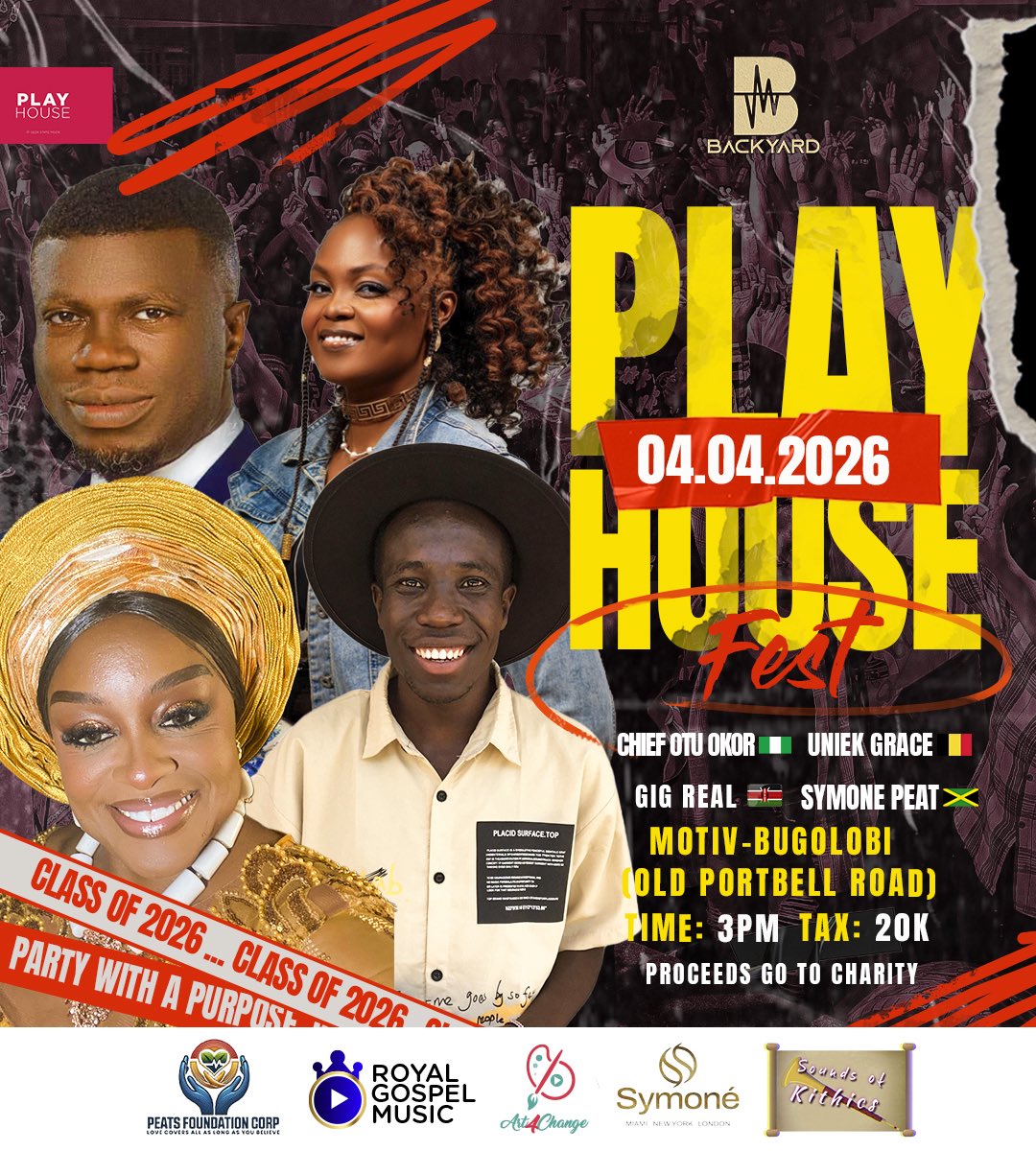The world is coming to the stage! 🌍🔥
🇺🇬🇳🇬🇯🇲🇧🇪🇰🇪 are ready to shutdown the stage 

📍 <a href="/MotivUG/">MOTIV</a> Bugolobi
🎟️ 20k Tax 🕒 3pm

#PlayHouseFest #PlayHouseEvents
