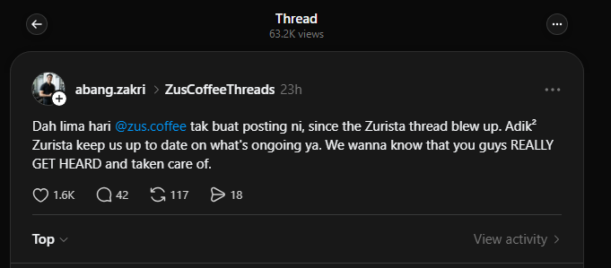 apa kes ni? zus ada buat hal ke