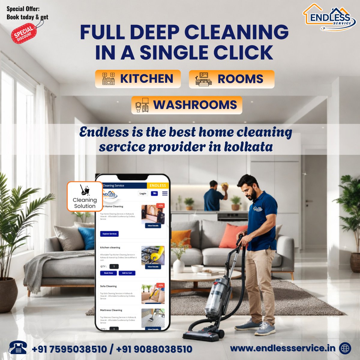endless_service's tweet photo. Kolkata’s Best Deep Cleaning – Now Just a Click Away! 📲
Tired of "sercice" providers that don't show up? Get professional, reliable deep cleaning with Endless Service.
💰 Special Offers available for first-time bookings.
https://t.co/cTdHBDfYgR
7595038510     

#homecleaning https://t.co/Fu5eRp5UQY