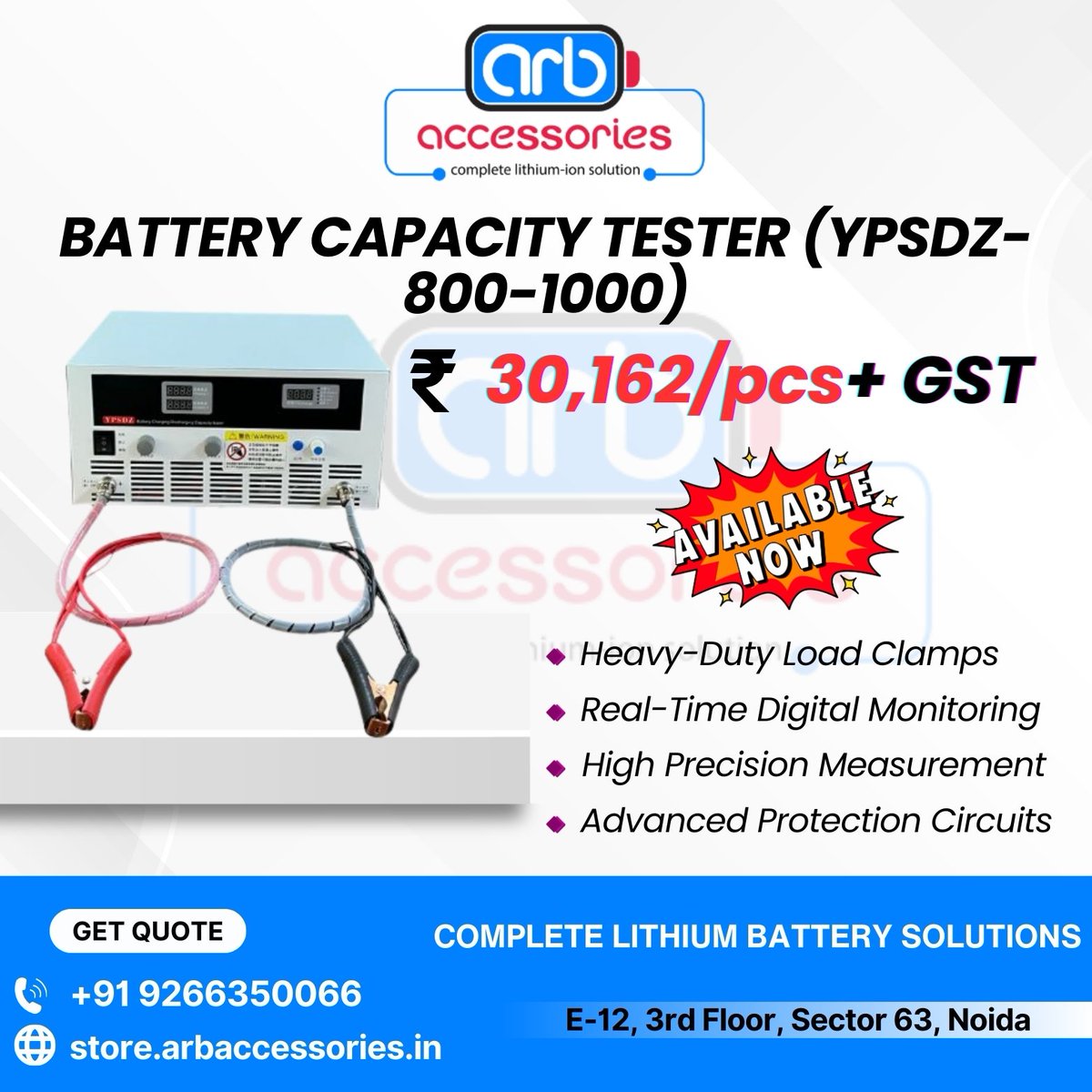 arb_ltd's tweet photo. π¬ Battery Capacity Testers β Accurate Measurement. Reliable Performance.
πΉ Battery Capacity Tester (YPSDZ-800-1000)
πΉ Battery Capacity Tester (YPSDZ-0550-4)
π Available at ARB Accessories
π https://t.co/yYvva4cICi
#ARBAccessories #BatteryTester #CapacityTester https://t.co/INWTiNgRft