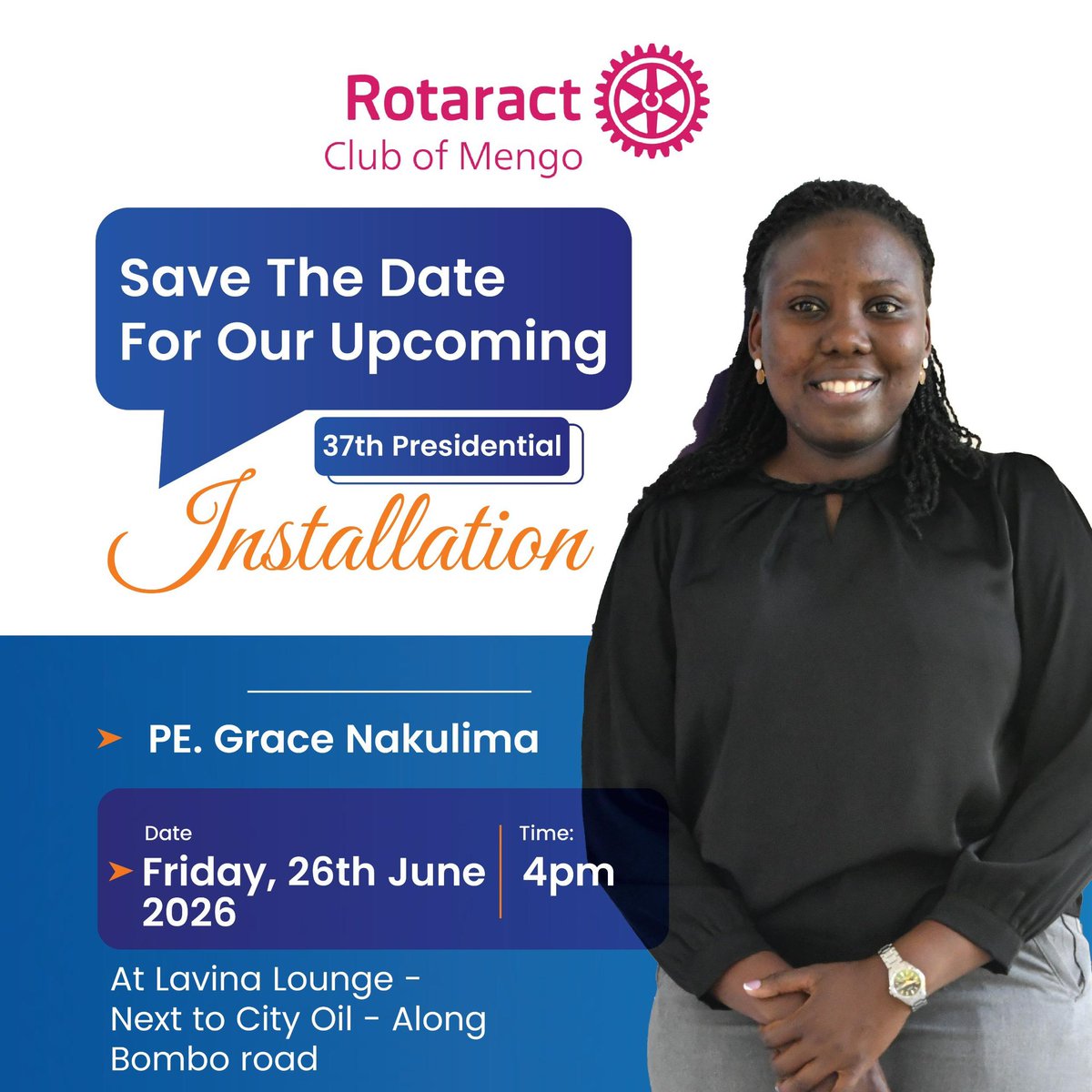 Rct_Mengo's tweet photo. You wanted to be involved ☺️🥰
Here we come to involve you 😁🥳

The Rotaract Club of Mengo reminds you to save the date for its forthcoming event as it unveils its 37th together with her amazing team for the new rotary year 

Stay tuned for more details,Be ready 💃🏿 

#RCTMengo https://t.co/9egRO0b5tH