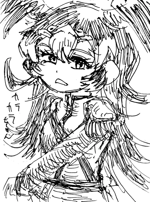 お題で描いたフォークランドカラカラさん…の表情がたいへんよく描けた 