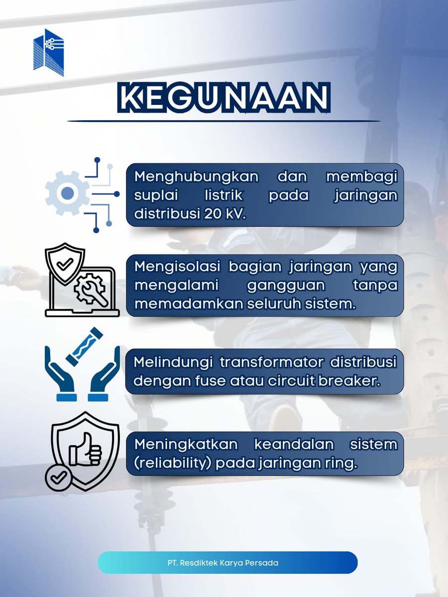 resdiktek_karya's tweet image. Ring Main Unit (RMU) sebuah panel distribusi tegangan menengah yang digunakan pada sistem jaringan berbentuk ring (loop) untuk meningkatkan keandalan penyaluran listrik. RMU memungkinkan isolasi gangguan.

#RingMainUnit #DistribusiListrik #TeganganMenengah #ElectricalSystem
