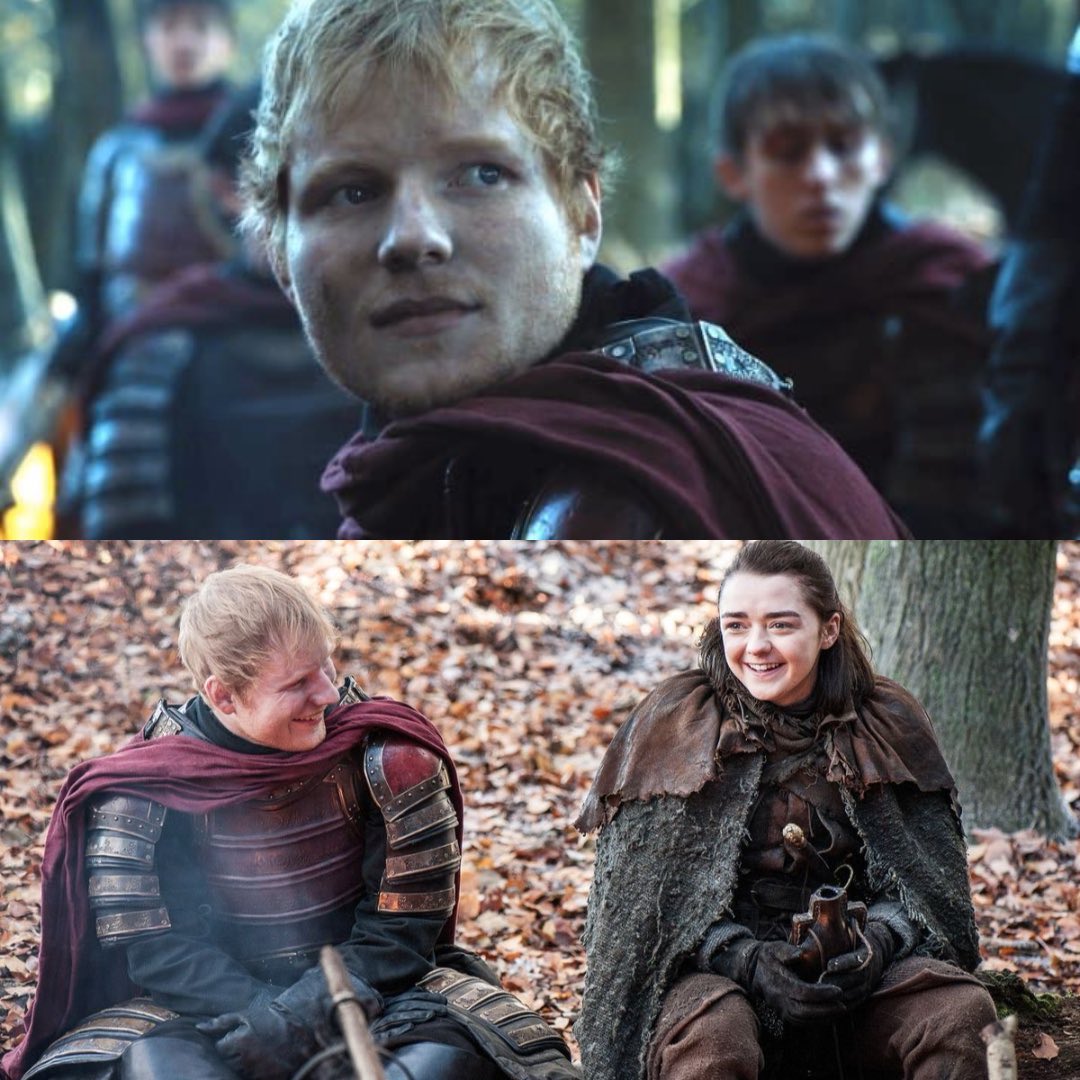La aparición de Ed Sheeran en Game of Thrones fue organizada por HBO para sorprender a Arya Stark, quien es una gran fan de su música.