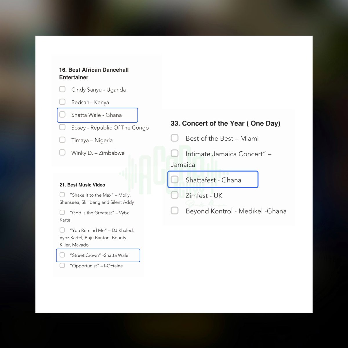 Omec_Gh's tweet image. Congratulations to Shatta Wale on his IRAWMA nomination for Best African Dancehall Entertainer. 🎤🏆
SM fans, let’s support and vote!

Vote here: martinsinternational.wixsite.com/irawma/voteira…

#ShattaMusic #ShattaFestUK #TheInterfaceEP #Hotwav