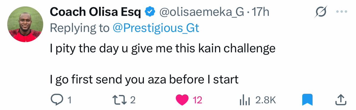 Dear <a href="/olisaemeka_G/">Coach Olisa Esq</a> 

If this my post gets 20k likes and 5k retweets in 24hours #400,000 will be sent into your account ASAP

T&amp;C: The task must be completed in full 💯 to get the reward 

Good luck my boss 🫡