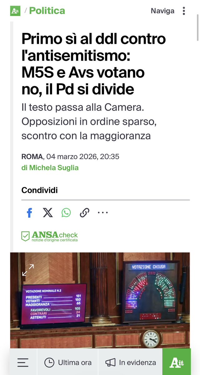 maestrodistrada's tweet photo. Non conosco il DdL ma credo di conoscere Conte/5s e AVS.
Quello che mi rattrista e’ l’appiattimento del PD ( partito che ho votato x 12 anni, a volte turandomi il naso) sulle loro posizioni
per mantenere un #capolargo, costruito sul nulla ed esistente solo sulla carta!😡 https://t.co/60v34DfQsR