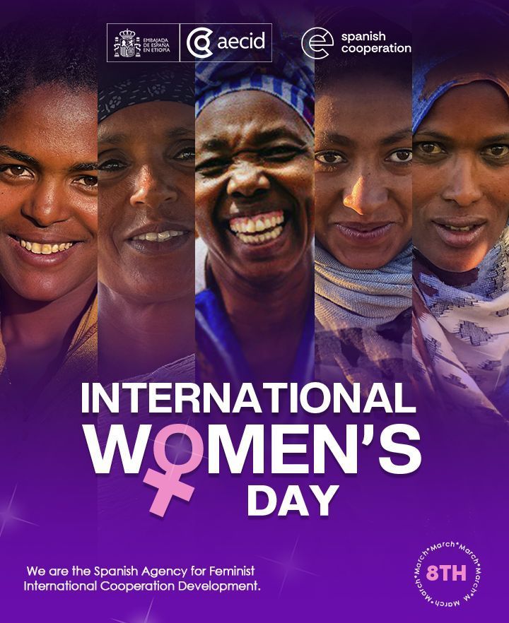 AecidEtiopia's tweet photo. Our mission is clear: ensuring gender equality is central to global progress. This Sunday, we celebrate the resilience of women everywhere.
#IWD2026 #RoadToMarch8 #FeministCooperation #AECID #GenderEquality https://t.co/kGe09k9vA9