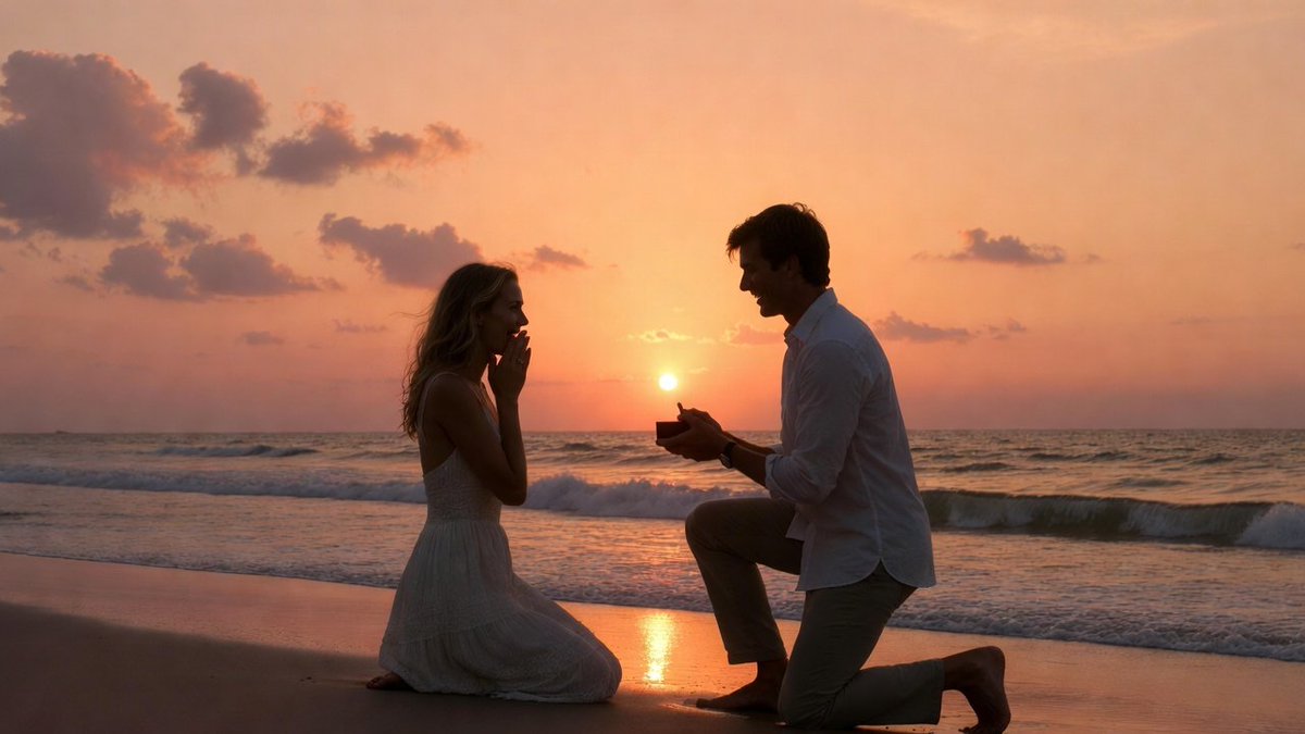 Crycion's tweet photo. "A timeless moment, a promise of forever. 💖✨
https://t.co/hAEMW97huq #OceanViewProposals #SunsetSayYes #BeachsideRomance #EngagementGoals #Hesntg" https://t.co/GdNEF0zru2