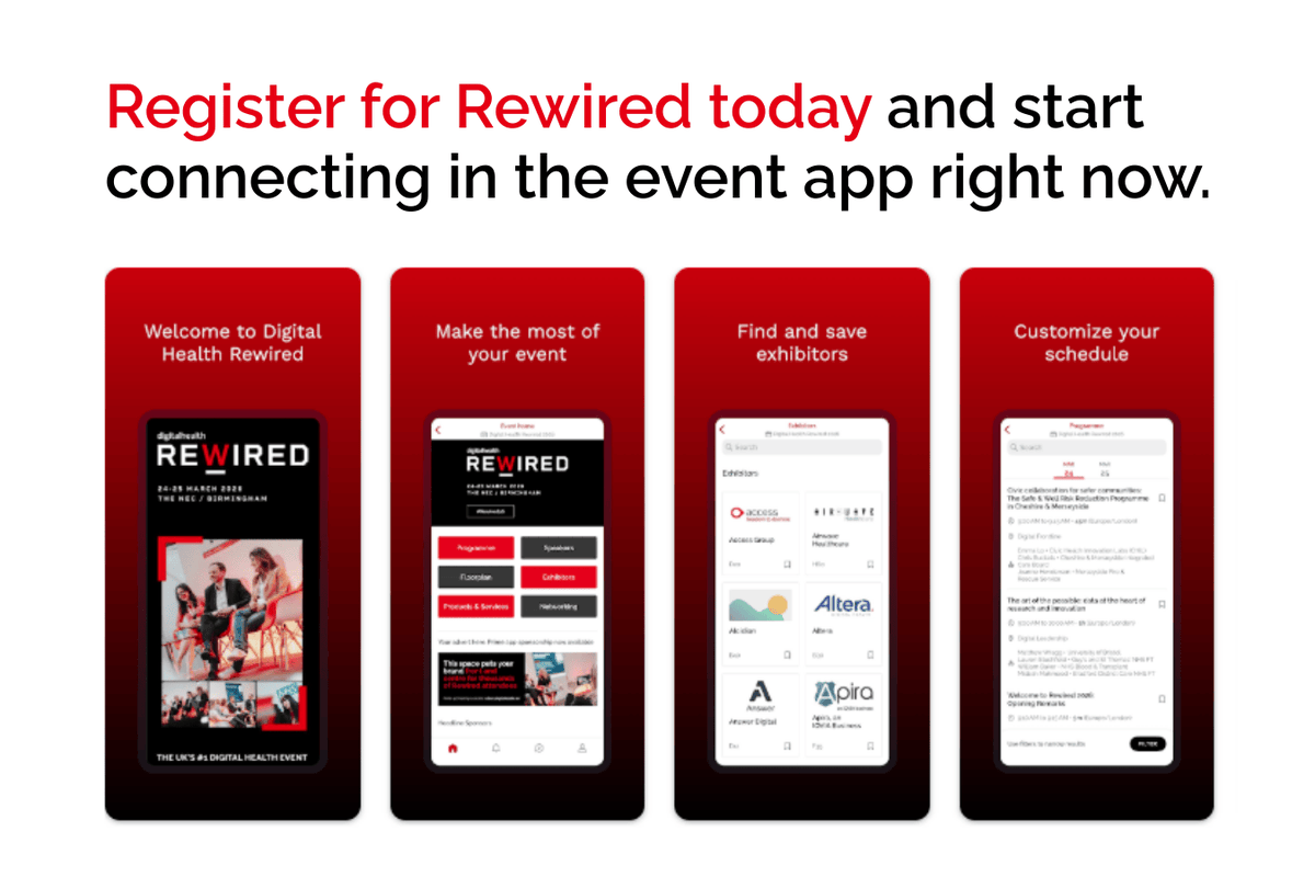 DHRewired's tweet photo. Your colleagues from the UK digital health community are already connecting on the #Rewired26 app. Why aren't you? 

You could be:
● Planning which sessions to attend
● Scheduling meetings with attendees 
● Bookmarking exhibitors to visit

Register now
https://t.co/Ip2LOQ4i8Z https://t.co/VtUum8u2Dh