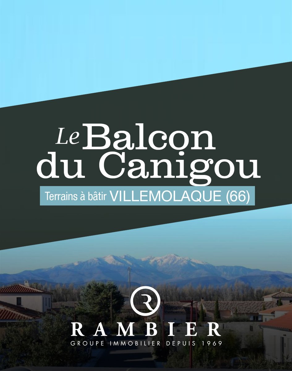 rambierimmo's tweet photo. ☀️ Lancement commercial - Terrains à bâtir ☀️

🏠 Parcelles libres constructeurs de 231m² à 551m²
✉️ Informations &amp; contact : https://t.co/YnuDTE53HL

#Villemolaque #PO #Occitanie #Immobilier #Lotissement #TerrainÀBâtir https://t.co/5AkapQW8ek