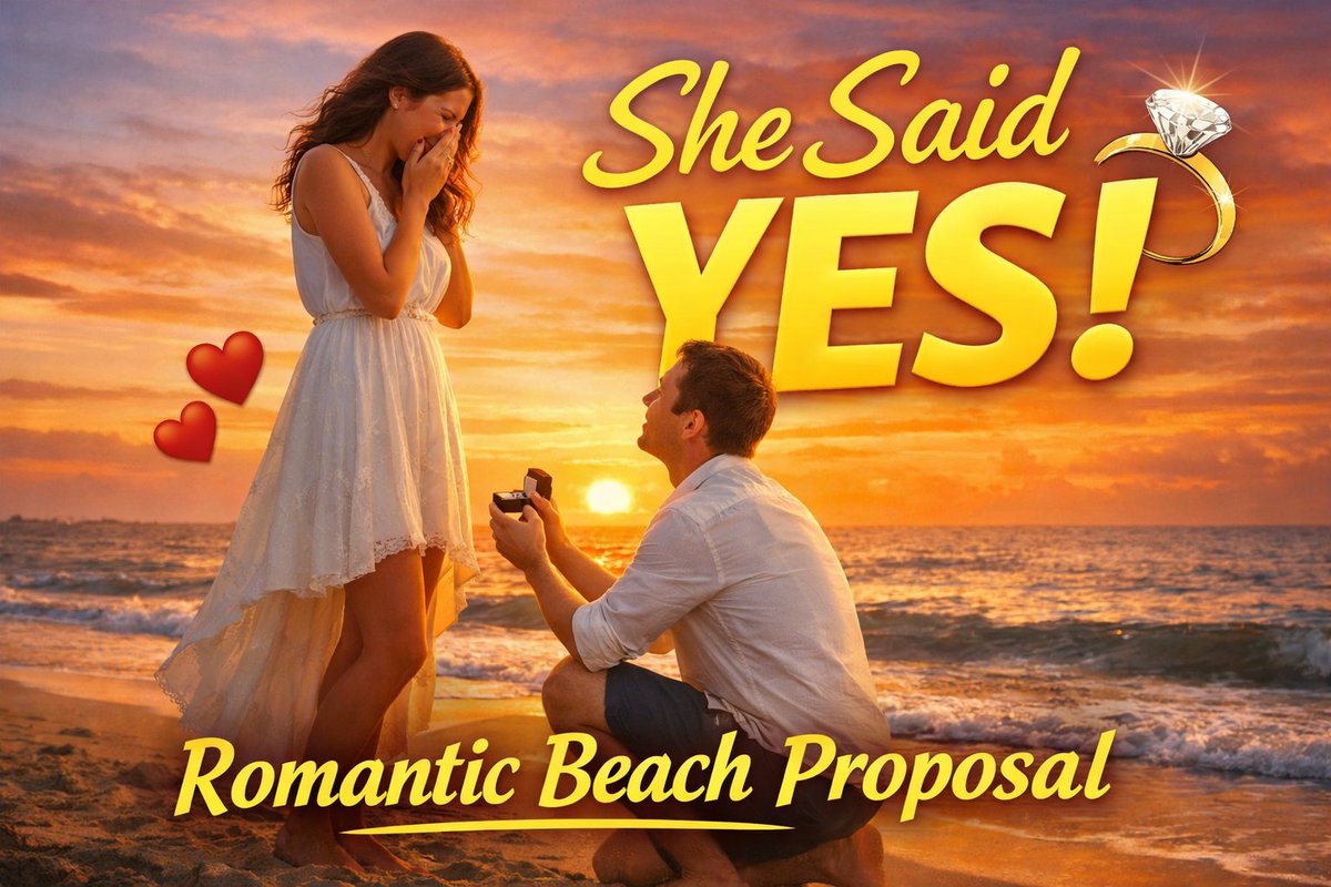 Crycion's tweet photo. "A timeless moment, a promise of forever. 💖✨
https://t.co/hAEMW97huq #OceanViewProposals #SunsetSayYes #BeachsideRomance #EngagementGoals #Hesntg" https://t.co/VkJx6KiPeE