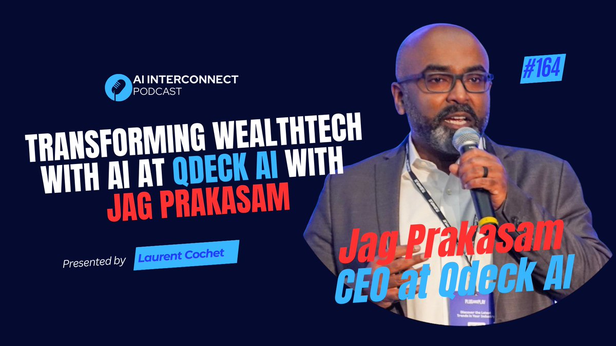 Transforming WealthTech with AI at Qdeck.ai with Jag Prakasam youtu.be/JyDUsOJBWEQ?si… via <a href="/YouTube/">YouTube</a>