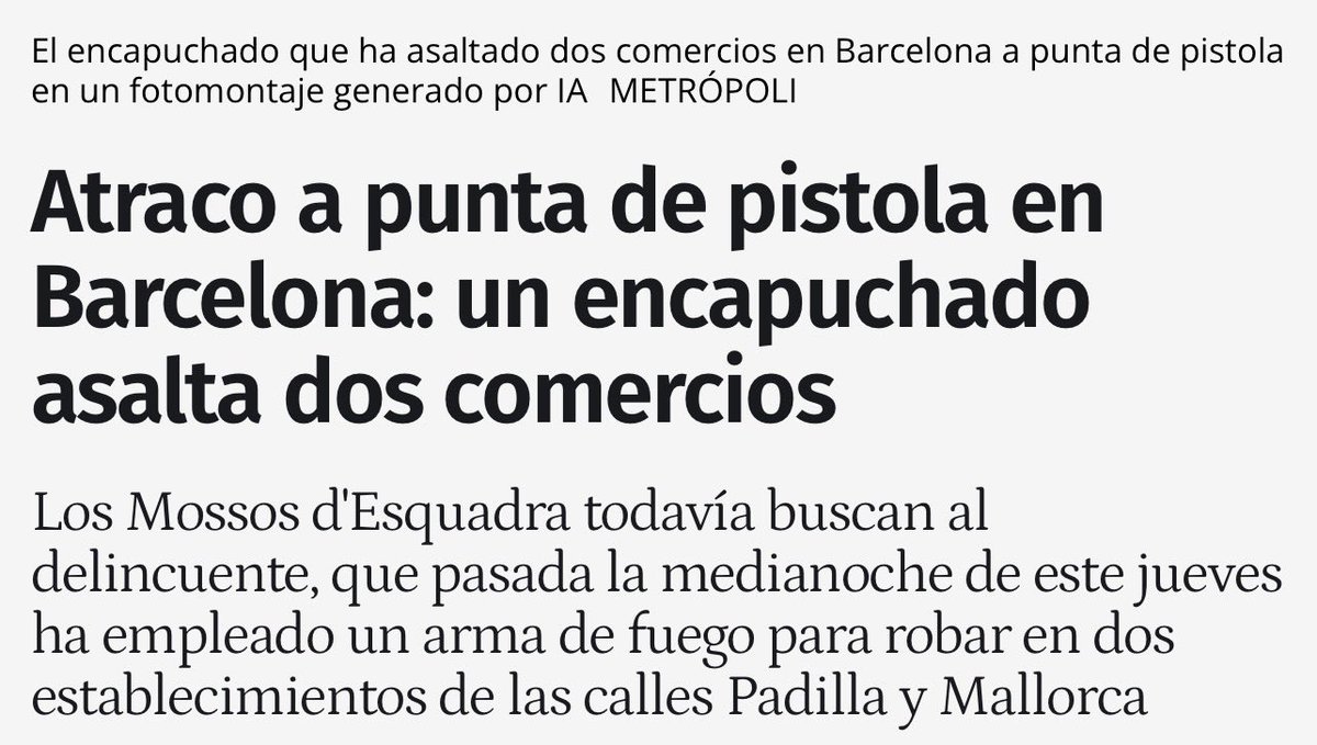 Collboni es incapaz de frenar la delincuencia en Barcelona. No son hechos aislados, es la constatación del fracaso de una política que desprotege a la población y desprecia a su policía. 4 guardias urbanos para las noches en l’Eixample es del todo insuficiente.
