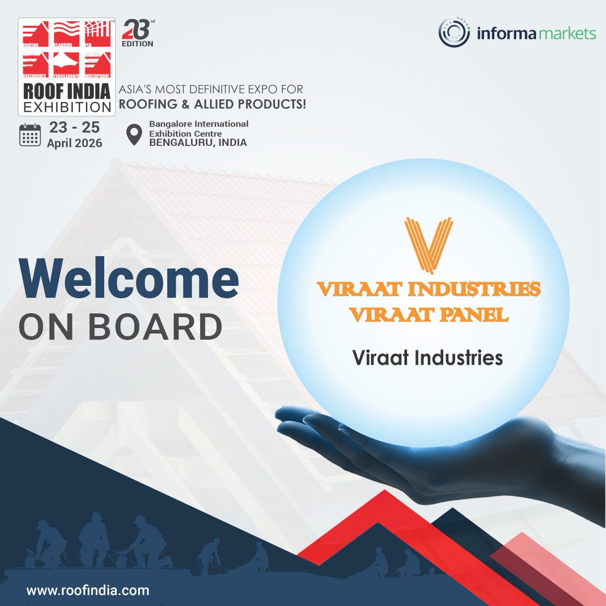 ForumMetal's tweet photo. Roof India, India's Largest Roofing &amp; Allied Products Event, is delighted to welcome Viraat Industries on board

Book your Stand: https://t.co/Bao8a5nRYP

#Roofindia2026 #InformaMarkets
#polycarbonateroofing #Architects https://t.co/PfZw1JM96r