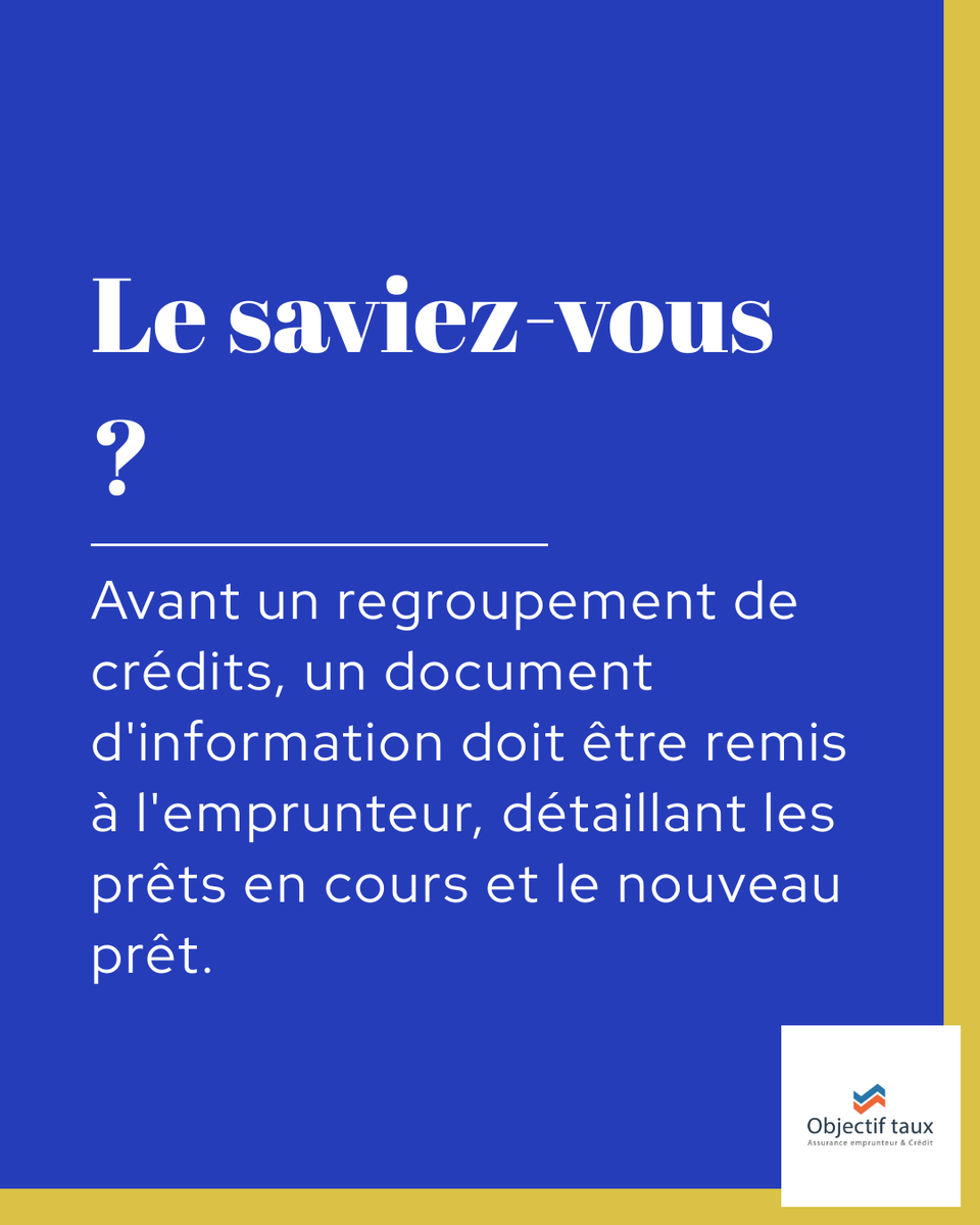 objectif_taux's tweet photo. Avant de s'engager dans un regroupement de crédits, il est essentiel de bien comprendre chaque étape du processus. ✅ Le document d'information joue un rôle central. Il récapitule les prêts en cours et détaille le nouveau prêt proposé. Cette transparence permet à (1/3) https://t.co/97LQ4crDIt