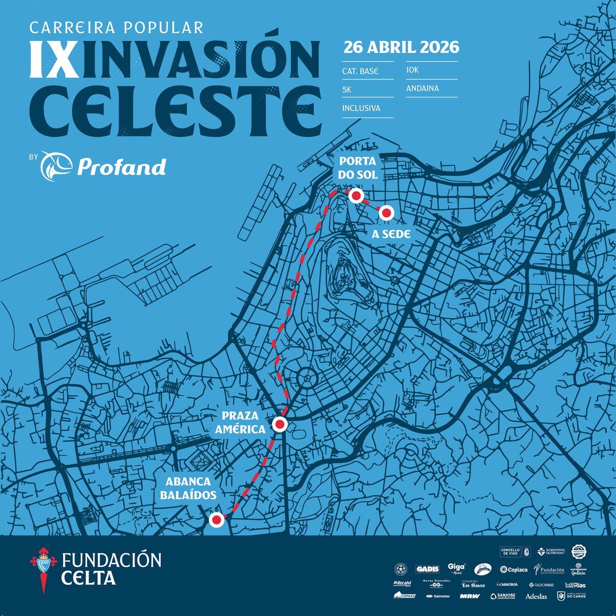 RCCelta's tweet photo. Unha carreira con meta no interior de Abanca Balaídos? 😍🏃

Volve #InvasiónCeleste by Profand, a carreira popular da #FundaciónCelta!

🔹 10K e 5K
🔹 Categoría base
🔹 Andaina e carreira inclusiva
🔹 Duchas habilitadas no estadio

Inscríbete xa 👇