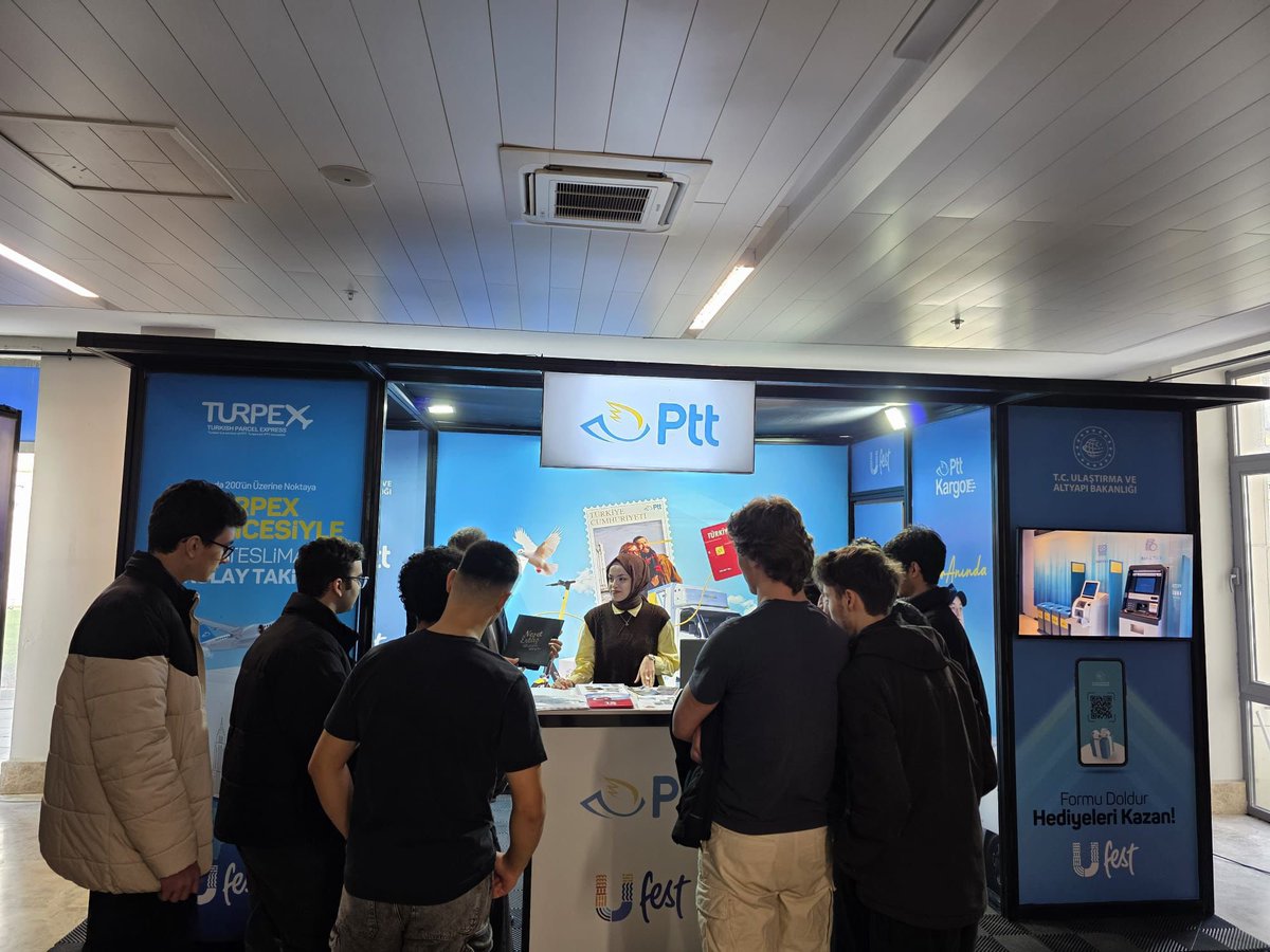 PTTKurumsal's tweet image. Ulaşım ve haberleşme dünyasının kalbi #UFEST’te atıyor! 

Ulaştırma ve Altyapı Bakanlığı’mız tarafından Türk Alman Üniversitesi’nde gerçekleştirilen festivaldeki #PTT standımıza tüm gençlerimizi davet ediyoruz. 

🗓️ Son Gün: 06 Mart 2026 
📍Türk-Alman Üniversitesi