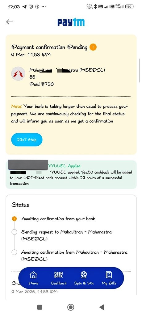 AkashSh91346131's tweet image. I made a payment yesterday but the amount not debited ant payment status still showing in process but I want to do payment again and use the Voucher code for the same payment method but they're saying voucher is alaready use

#cheapservice
@Paytm
@PaytmBank
@Paytmcare
@PaytmMoney