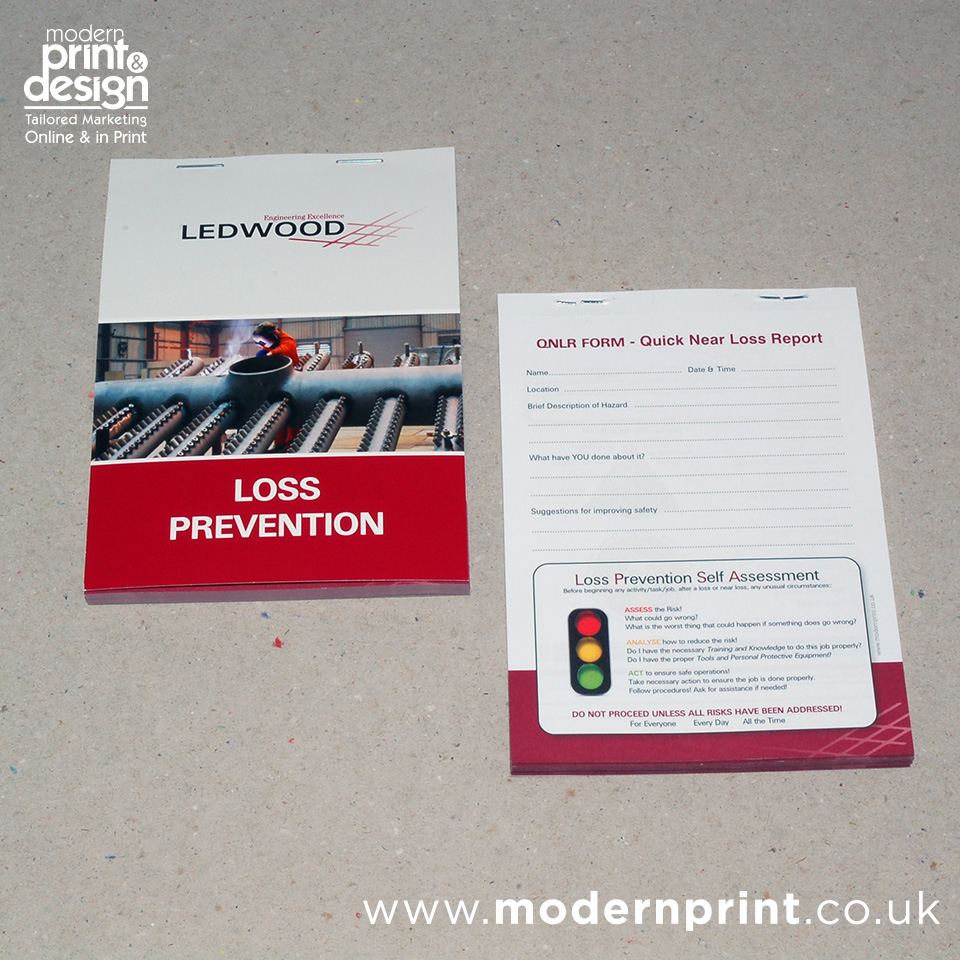 Custom loss prevention books created for Ledwoods #PembrokeDock #Pembrokeshire.  Printed and designed to a high standard. From design to print.
To get your printing please call-
 Modern Print &amp; Design, Tel 01646 682676.
Pembroke Dock.
Web | Print | Design
