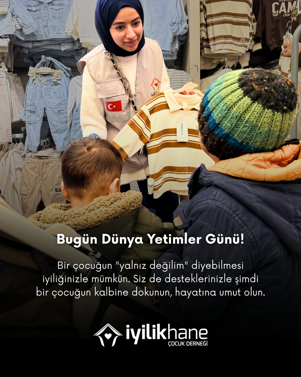 🌍 Bugün Dünya Yetimler Günü!

Bir çocuğun "yalnız değilim" diyebilmesi iyiliğinizle mümkün. Siz de desteklerinizle şimdi bir çocuğun kalbine dokunun, hayatına umut olun.🌟