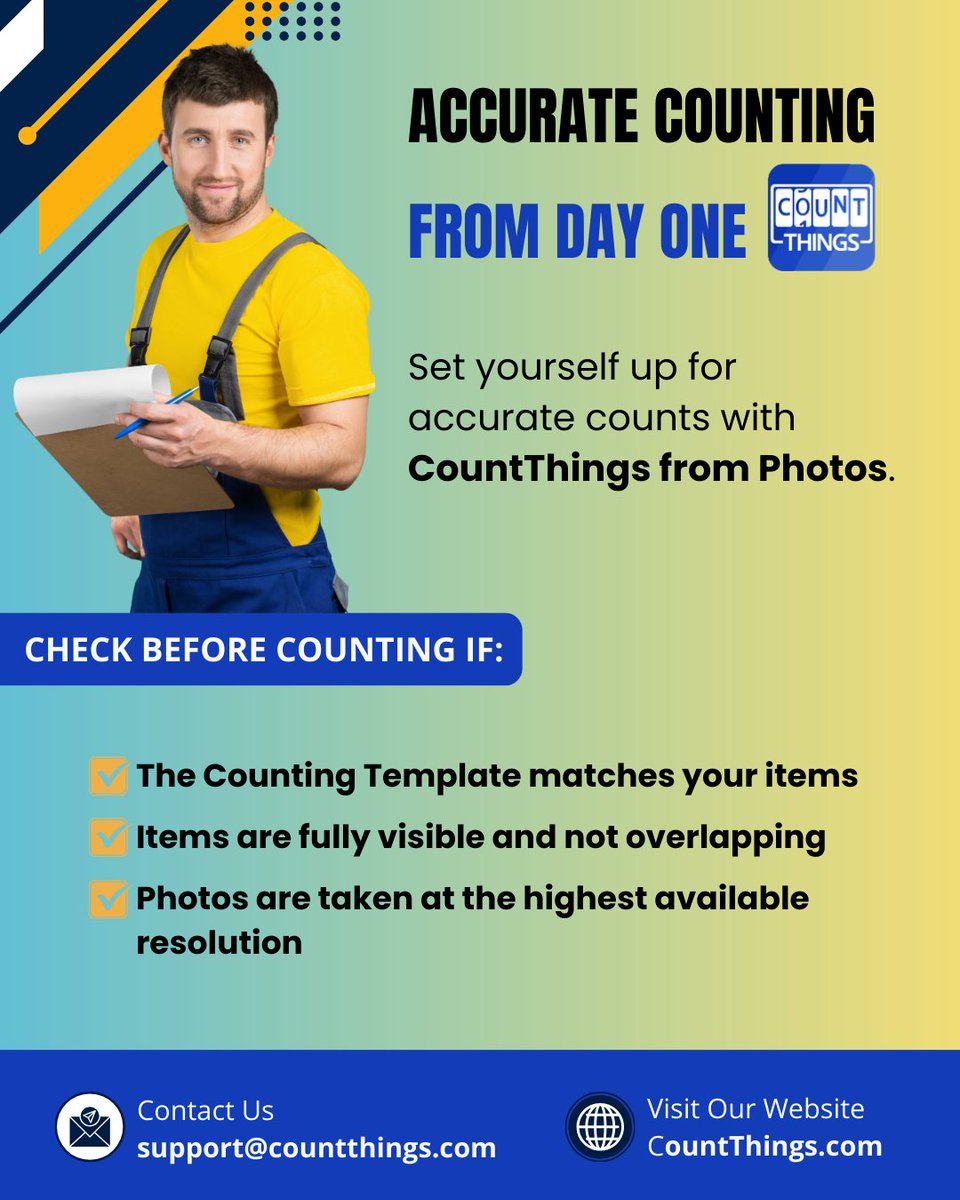 CountThings's tweet photo. 𝐇𝐨𝐰 𝐜𝐚𝐧 𝐲𝐨𝐮 𝐞𝐧𝐬𝐮𝐫𝐞 𝐚𝐜𝐜𝐮𝐫𝐚𝐭𝐞 𝐜𝐨𝐮𝐧𝐭𝐢𝐧𝐠 𝐫𝐞𝐬𝐮𝐥𝐭𝐬 𝐟𝐫𝐨𝐦 𝐝𝐚𝐲 𝐨𝐧𝐞 𝐰𝐡𝐞𝐧 𝐮𝐬𝐢𝐧𝐠 𝐂𝐨𝐮𝐧𝐭𝐓𝐡𝐢𝐧𝐠𝐬 𝐟𝐫𝐨𝐦 𝐏𝐡𝐨𝐭𝐨𝐬?

Getting started with automated counting doesn’t have to involve trial and error. A few simple checks before taking your photos can make a big difference in accuracy, save time, and prevent rework.

Discover the key steps that help you get reliable results from the very first count — and let us know in the comments if these tips improved your counting experience 👇
#CountThings #AutomatedCounting #AI #MachineLearning #Accuracy #Innovation