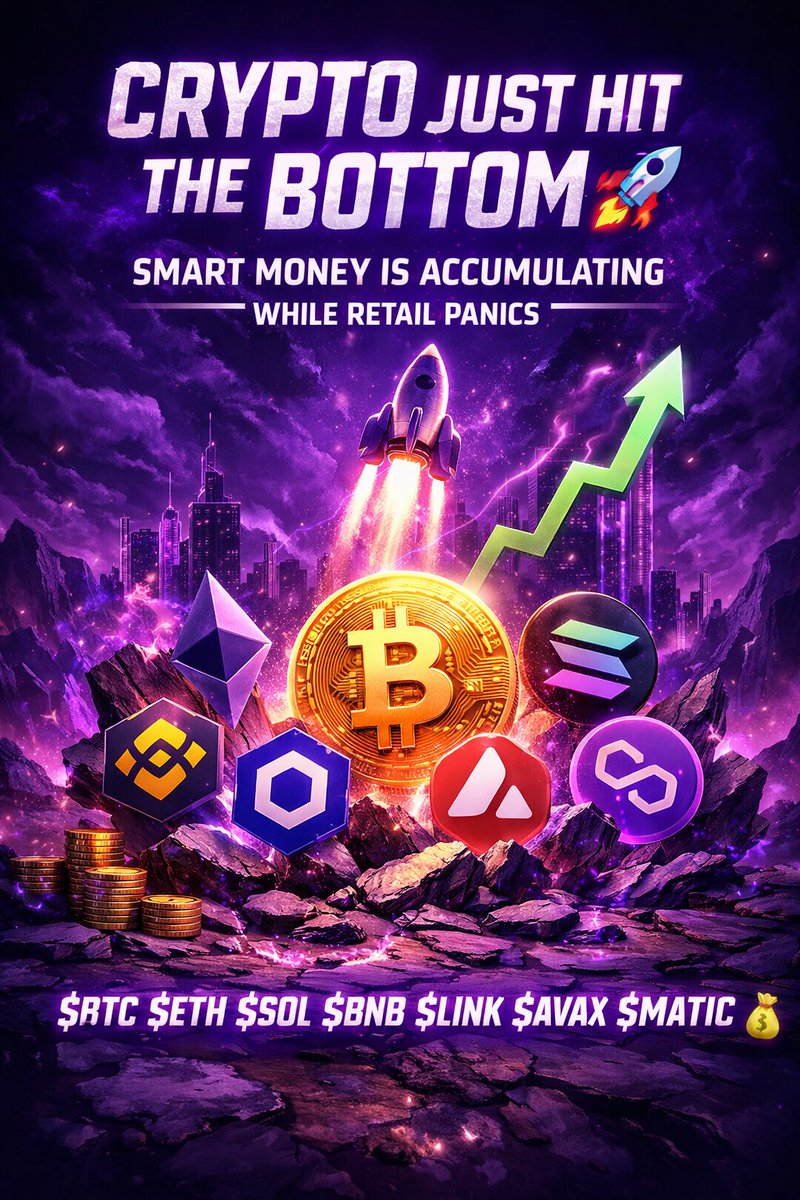 cryptopulse113's tweet photo. 🔥🚨MAKE THIS POST VIRAL🚨🔥

CRYPTO JUST HIT THE BOTTOM 🚀🔥 SMART MONEY IS ACCUMULATING WHILE RETAIL PANICS — NEXT LEG UP WILL BE LED BY 

$BTC 
$ETH 
$SOL 
$BNB 
$LINK 
$AVAX 
$MATIC 💰 https://t.co/veSCnTuqkN