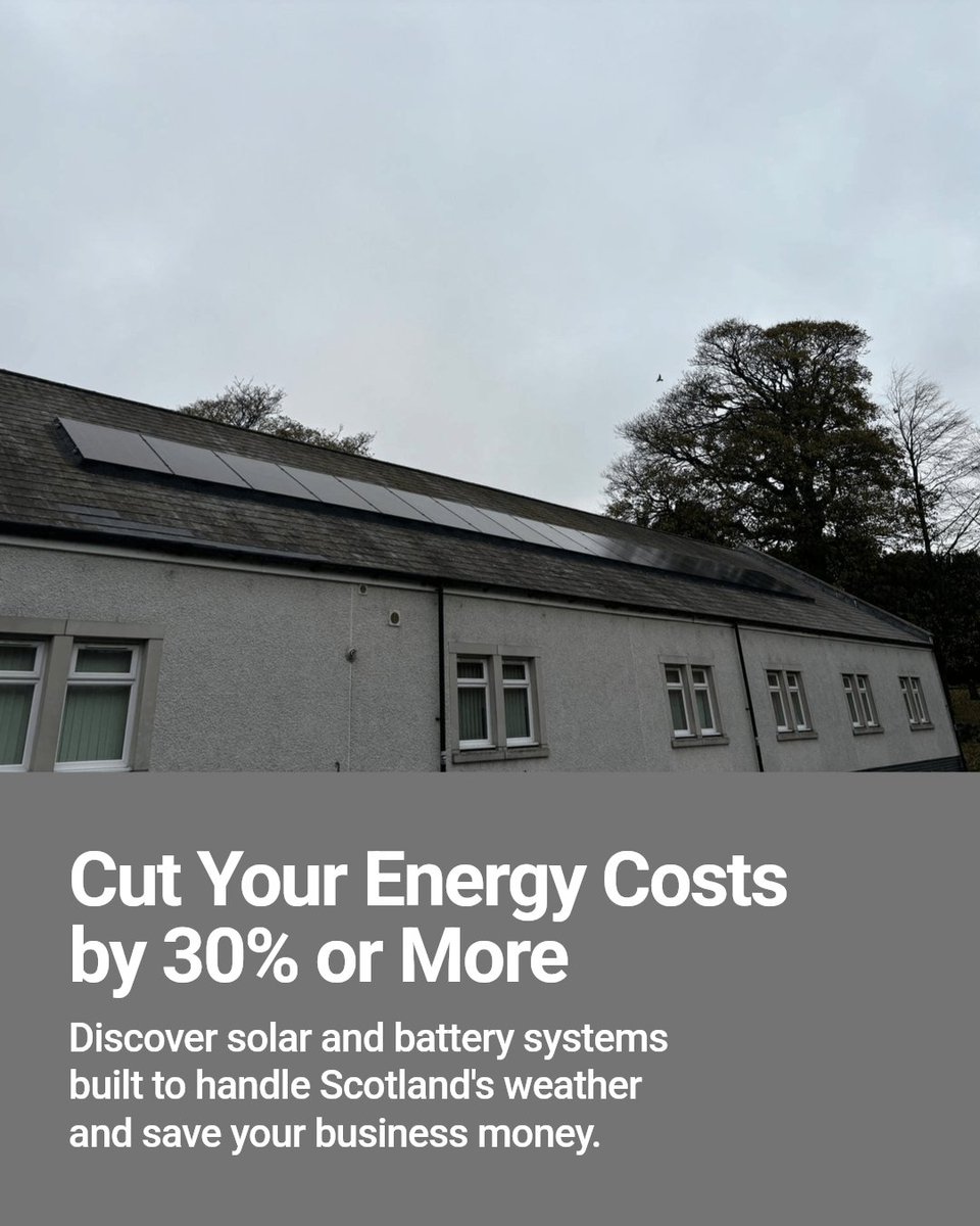 ScotlandEnergy's tweet image. ⚡ Scotland's small businesses: cut energy costs by 30%+ with solar PV and battery storage. Reliable systems built for our weather. #scottishenergysaving #NetZeroScotland #CleanEnergyForScotland #SmartHeatSmartScotland

scottishenergysaving.co.uk/contact/