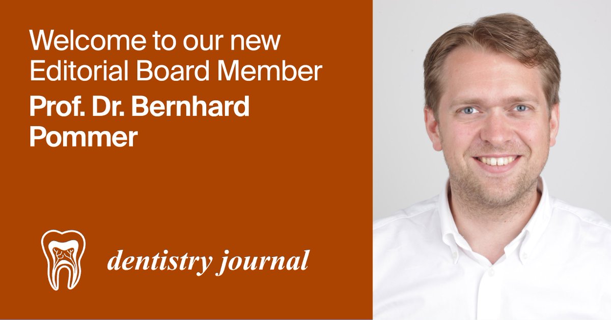 DentistryJ's tweet image. 👏 👏 Welcome our new  Editorial Board Member Prof. Dr. Bernhard Pommer, from the Institute for  Dietology in Dental Implantology, Vienna, Austria
 
#dentalimplants #boneaugmentation #systemicconditions

@MDPIOpenAccess @DentistryJ