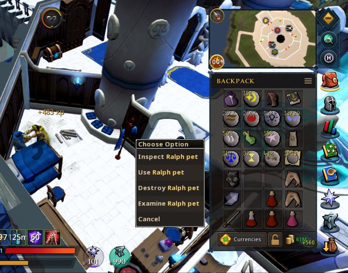 ExpGremlin's tweet photo. Little bugger snuck in my inventory 😂😂 at 142mil exp!! #Runescape #rs3 https://t.co/YRq7FeXCjh