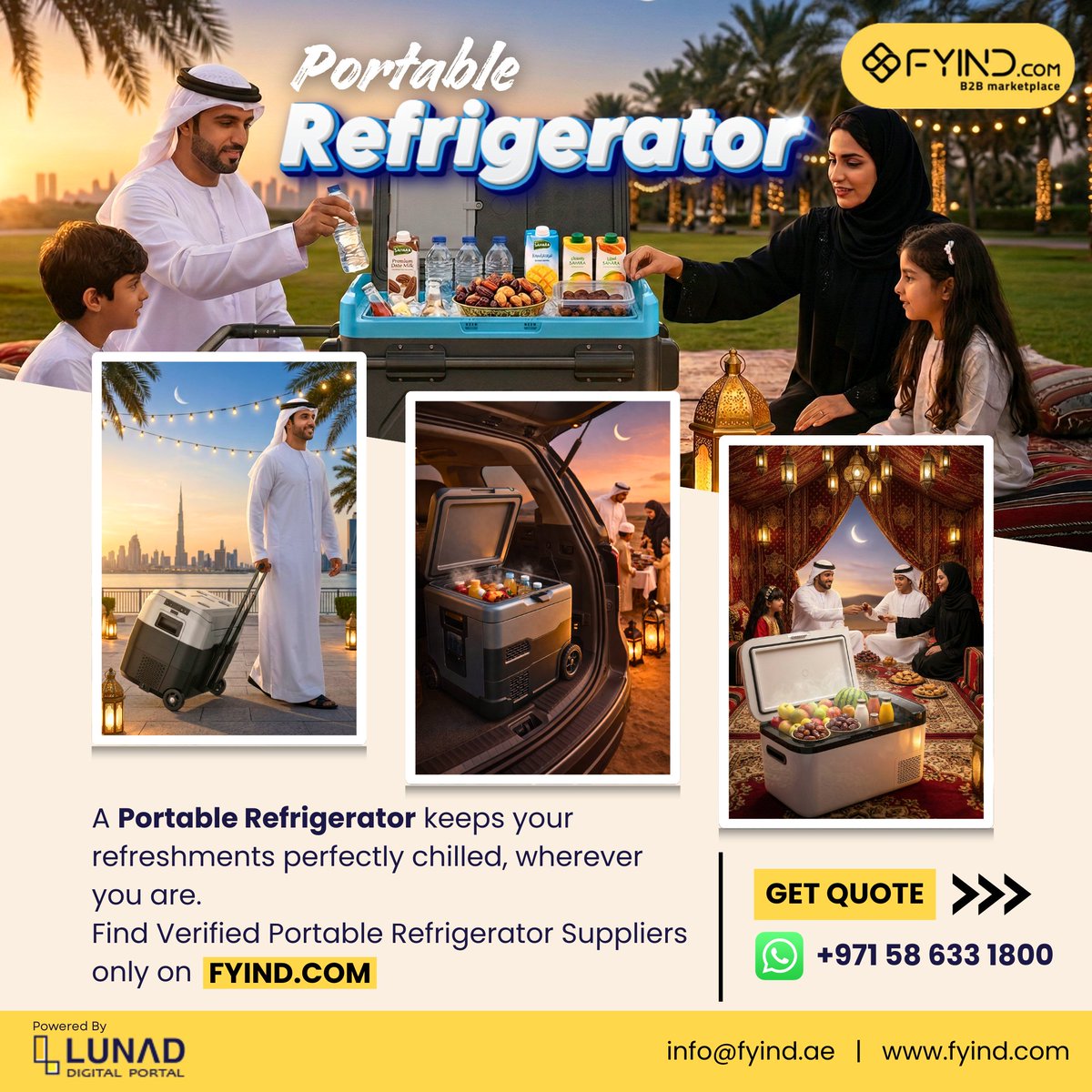 FYIND_COM's tweet image. Keep your refreshments perfectly chilled—anywhere you go. ❄️

Find trusted portable refrigerator suppliers across the UAE on Fyind - fyind.com/uae/en/service…

.

#PortableRefrigerator #CoolingSolutions #Refrigerator #OutdoorLivingUAE #RamadanGathering #Fyind #B2BMarketplace