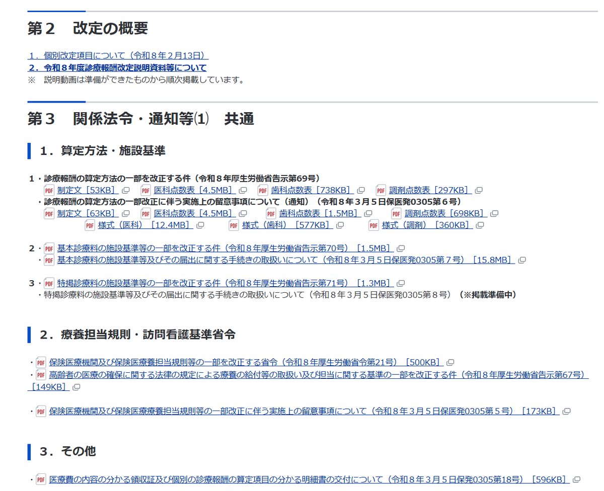 📢#医科点数表 留意事項通知を更新～❗️3/6 #令和8年度診療報酬改定