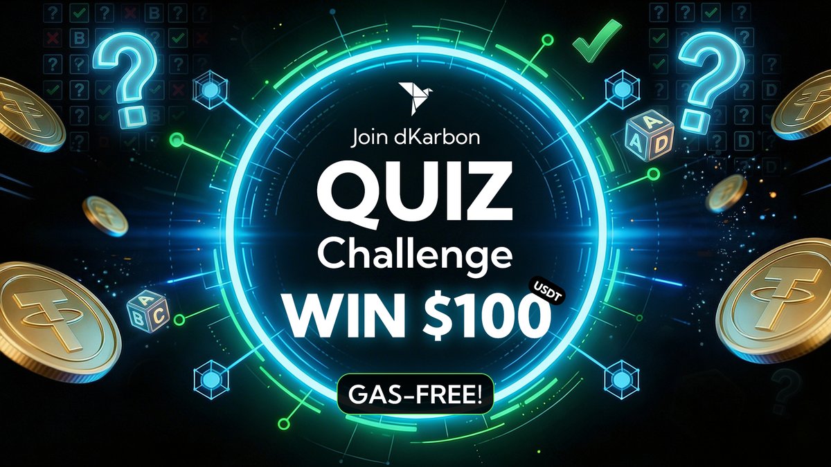 The dkarbon QUIZ Challenge is heating up on <a href="/Galxe/">Galxe</a> and hundreds of visionaries have already joined the revolution! 🌍⚡️

👉 PARTICIPATE NOW: app.galxe.com/quest/Dkarbon/…

There is still time to grab your share of the $100 USDT reward. We want our community to lead the future of Carbon