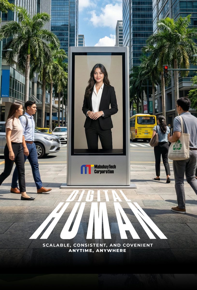 MabuhayTech's tweet photo. Meet the future of interaction.

Smarter presence. Seamless engagement. Limitless possibilities.

We engineer the bright future!

#MabuhayTech #DigitalHuman #InnovationDriven  #SmartSolutions #DigitalTransformation #weengineerthebrightfuture https://t.co/23OgaiUham