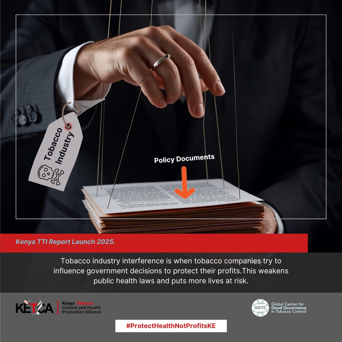 Tobacco industry interference happens when tobacco companies attempt to influence laws, policies, or public health decisions to protect their profits. Public health must come first.

#ProtectHealthNotProfitsKE