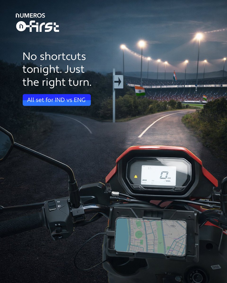NumerosMotors's tweet photo. Some matches decide more than the score.
They decide the road ahead.
No shortcuts tonight. Just the right turn.

n-First. Change Your Vibe.

#IndvsEng #NumerosMotors #AlwaysMoving https://t.co/5NQ2tdSrdt