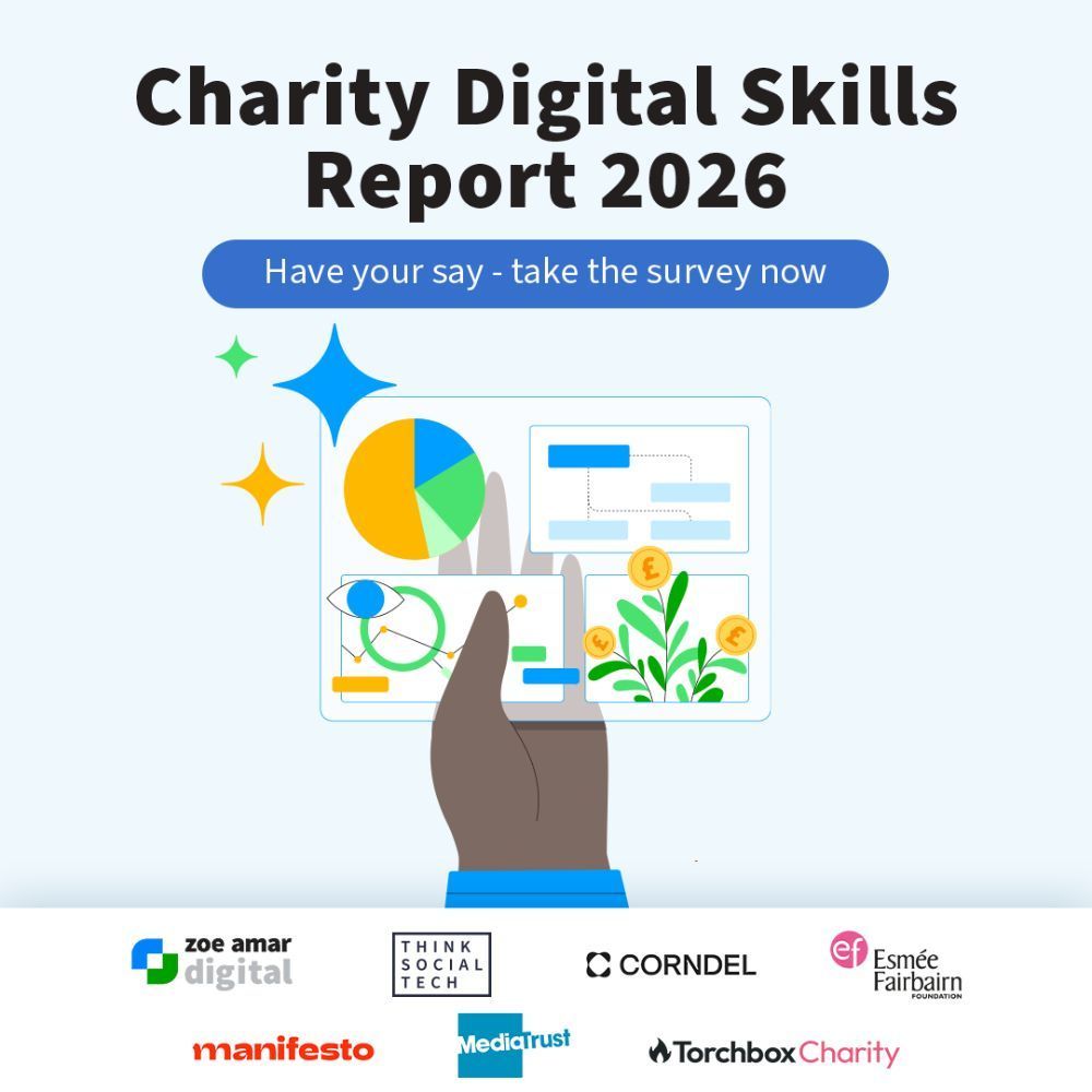 CharityDSReport's tweet photo. The 2026 Charity Digital Skills Report survey is OPEN.

AI. Funding. Digital divides. Leadership. We want the sector's honest truth on all of it.

If you work in or with a UK charity, this is your moment.
👉 https://t.co/SIhAl5abux

20 mins. RT to get more voices🔥 https://t.co/t3XleGJRhV
