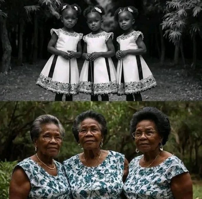 fwskiiii's tweet photo. the moment triplet sisters celebrated their 75 years anniversary,  this is beautiful. https://t.co/aQZ65dj7Wy