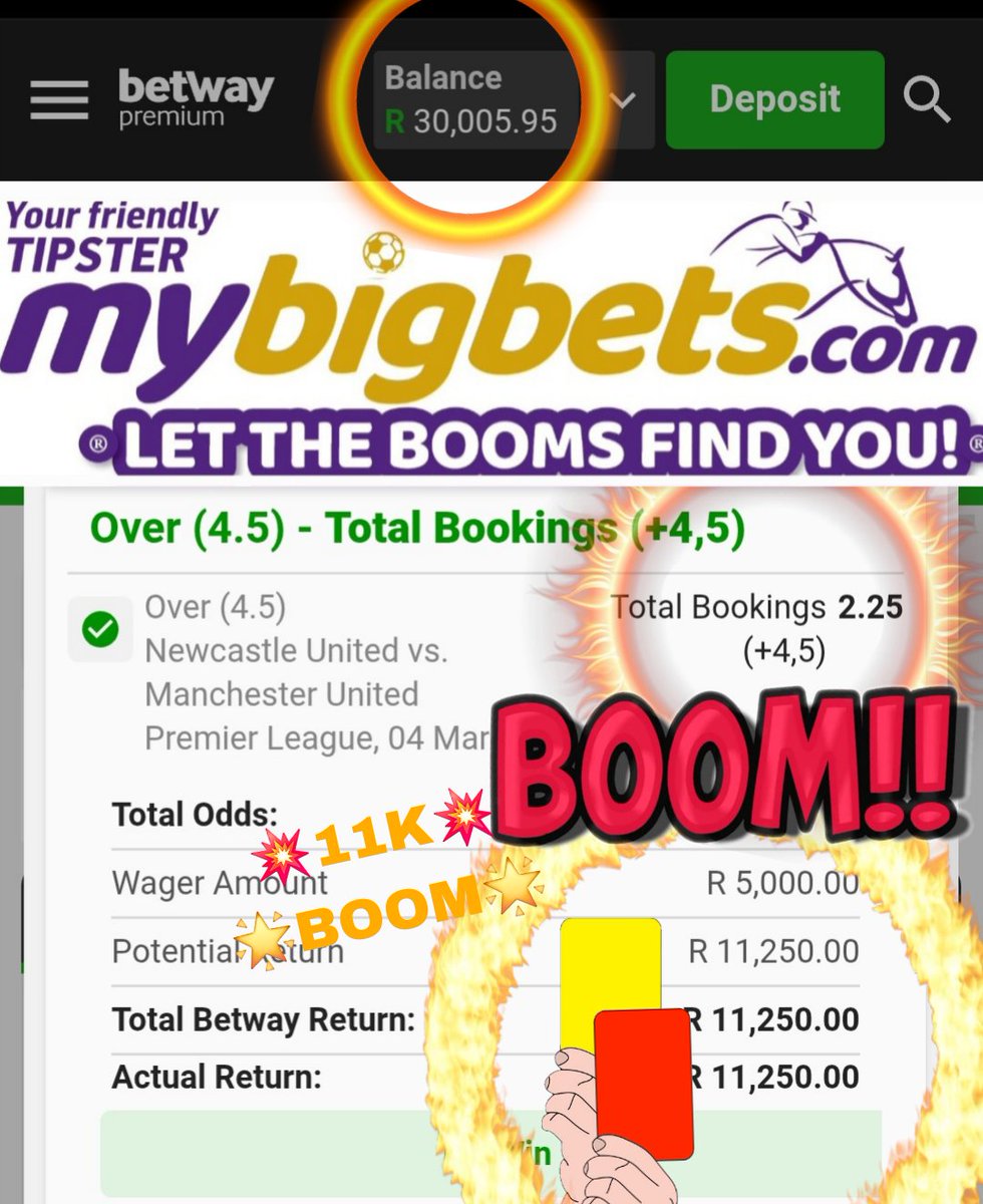 MyBigBets1's tweet photo. 🌟MASSIVE BALL BETS BOOM 🌟
🕺MYBIGBETS PUNTERS BOOM🕺
💰💰💰🎉🎉🎉🥳🥳🥳💰💰💰💰
📣⚽️ 56/1 ODDS BALL BOOM👇🏾
📣🌟REBET OVER R12K 💲 BOOM
📣💥OVER 33K💲 OF BOOMS 💥
Bookings/Cards IN THE
Newcastle Vs Manchester Utd Game........PER PODCAST
🎙🎯💯🟥🟨⚽️🟨⚽️🟥🟨⚽️🟨🟥
🚩 1 Corner Was Needed In Aston Villa Game For Punter
"Would Have BOOMED OVER 35K" 🤷🏽♂️⚽️✅️
📣🏌🏿♂️⛳️ 🌟⛳️🏌🏿♂️🌟⛳️🏌🏿♂️🌟⛳️🏌🏿♂️📣
📣 #ArnoldPalmerInvitational GOLF BETS UPDATED 🏌🏿♂️💲🌟⛳️
💫DUE TO PUBLIC DEMAND💫
✅️We are pleased to announce that the 10-day promo has been extended by one week 🏇🏻🎙☑️
📣 Exclusive Deal 10-Day Package at R100🌟💲☑️
📣50 FREE MERCHANDISE POINTS ON SIGN UP💫🕺💫💃☑️
📣 DON'T FORGET TO UTILIZE OR ACCUMULATE LOYALTY POINTS TO OBTAIN YOUR MYBIGBETS MERCHANDISE 🏇🏻
🥇 MYBIGBETS 🥇
®️ LET THE BOOMS FIND YOU ®️
#MYBIGBETS #HorseRacing
#HorseRacingTips #golfbabe #HorseRacingTipsters #betway #biggie #CapeTown #caperacing
#PGA #golfchat
#golfchat
@mhlayisto @MisterPule @PeterMthethwa1 @PeterSwartland @carlosdankworth @PGATOUR