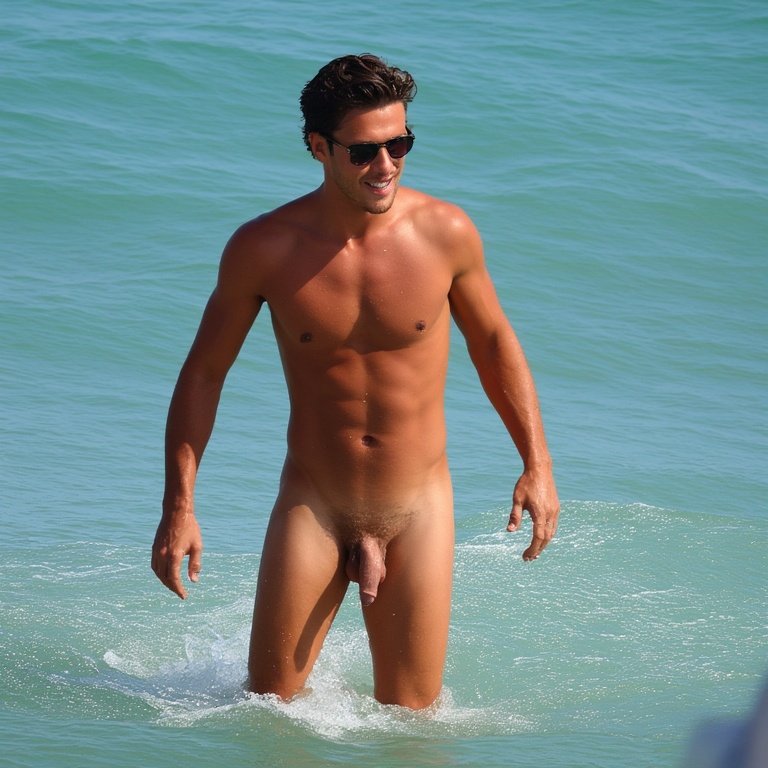 Three handsome man enjoying the water