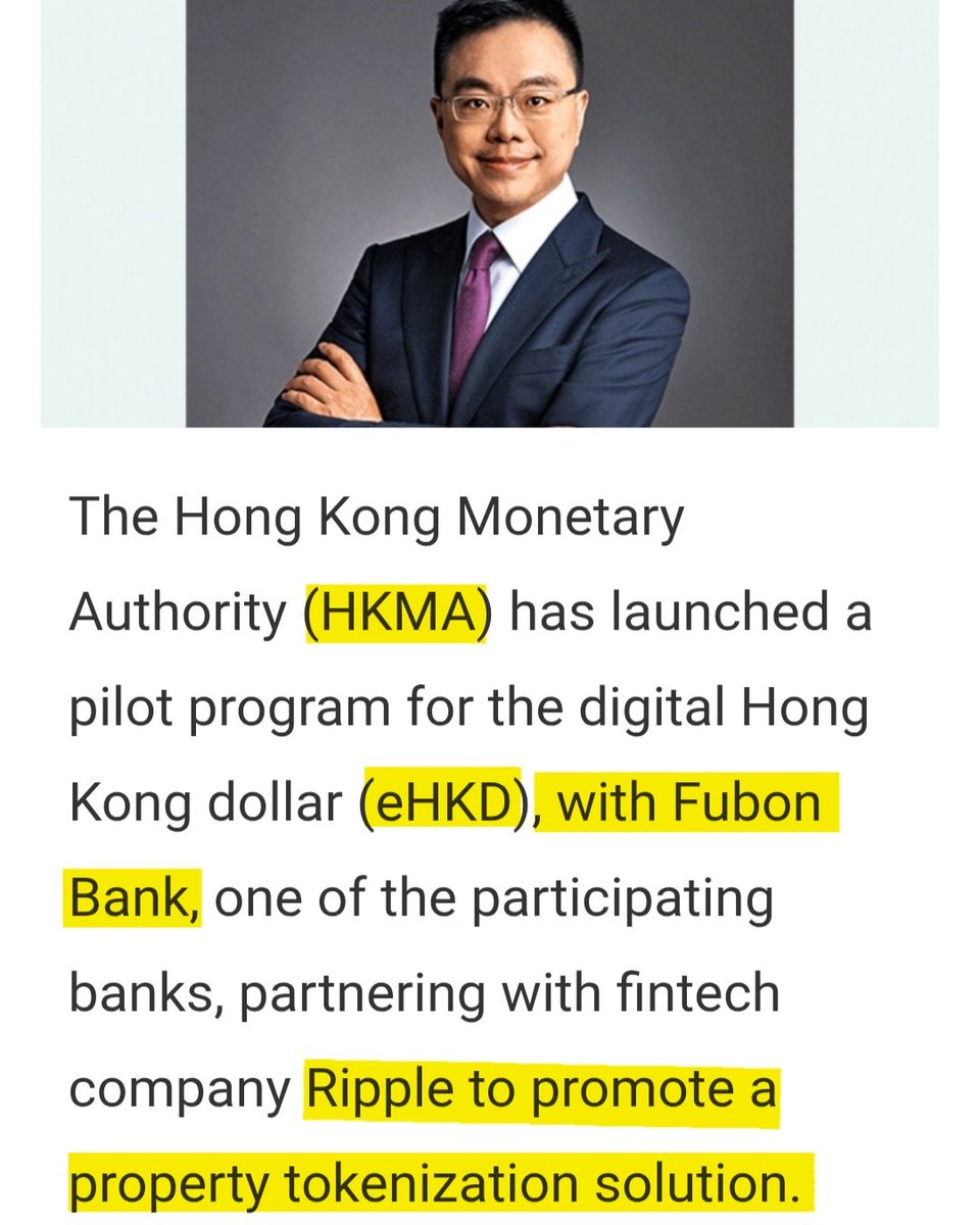 ChartNerdTA's tweet image. Yes, BOTH #Chainlink and #Ripple are directly connected to the HKMA e-HKD. Ripple specifically focuses on Tokenized Real Estate Through Partner Fubon Bank 🇭🇰